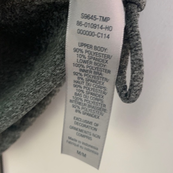 Champion Grey & Black Workout Top With Sports Bra - Picture 7 of 8